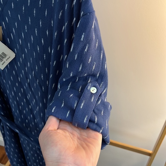 Faherty Atlantic Ave Midi Dress | size L | NWT | Blue Shadow - Picture 6 of 7